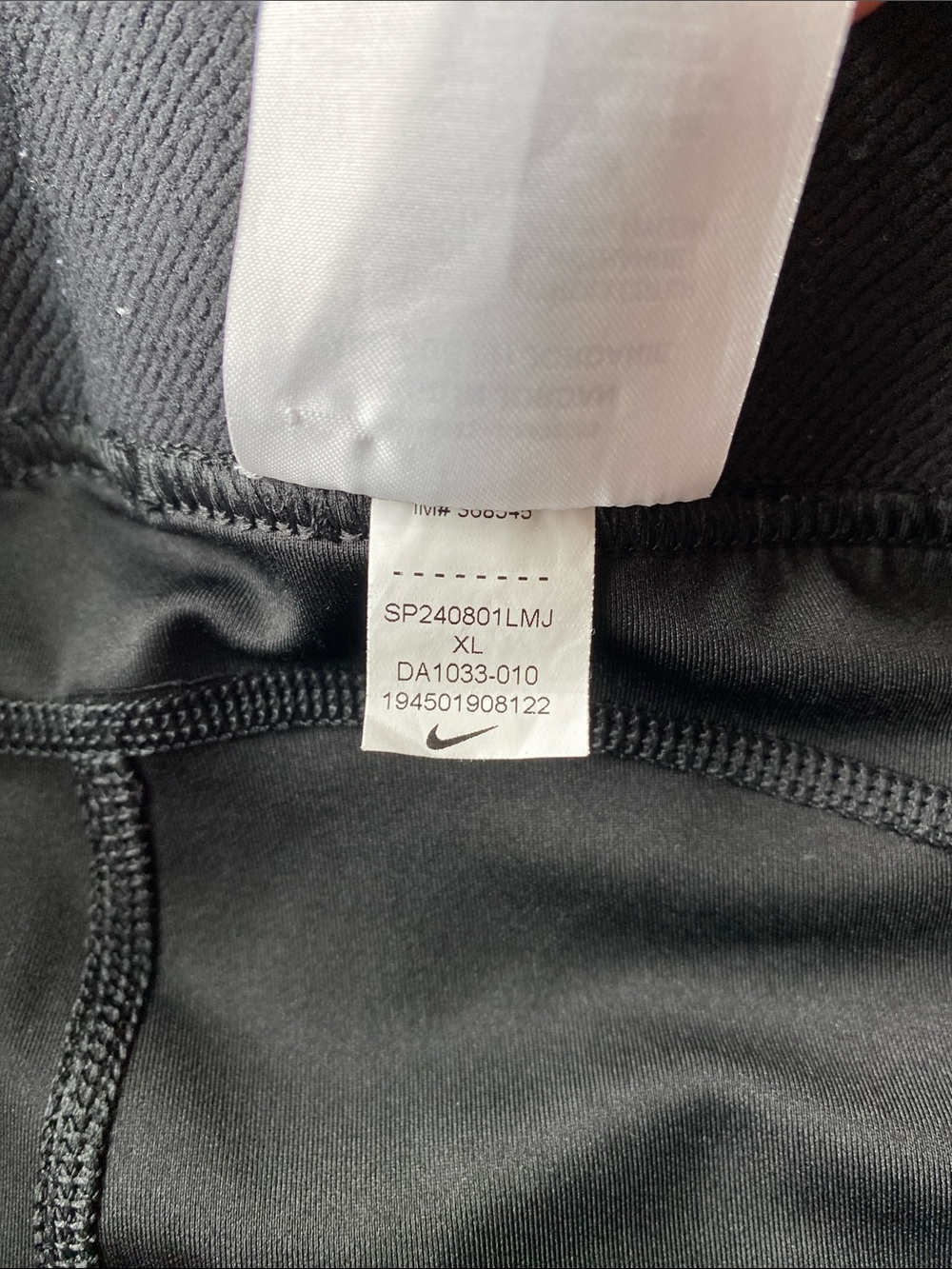 Nike Black Pro Compression Shorts with White Logo - Picture 5 of 6